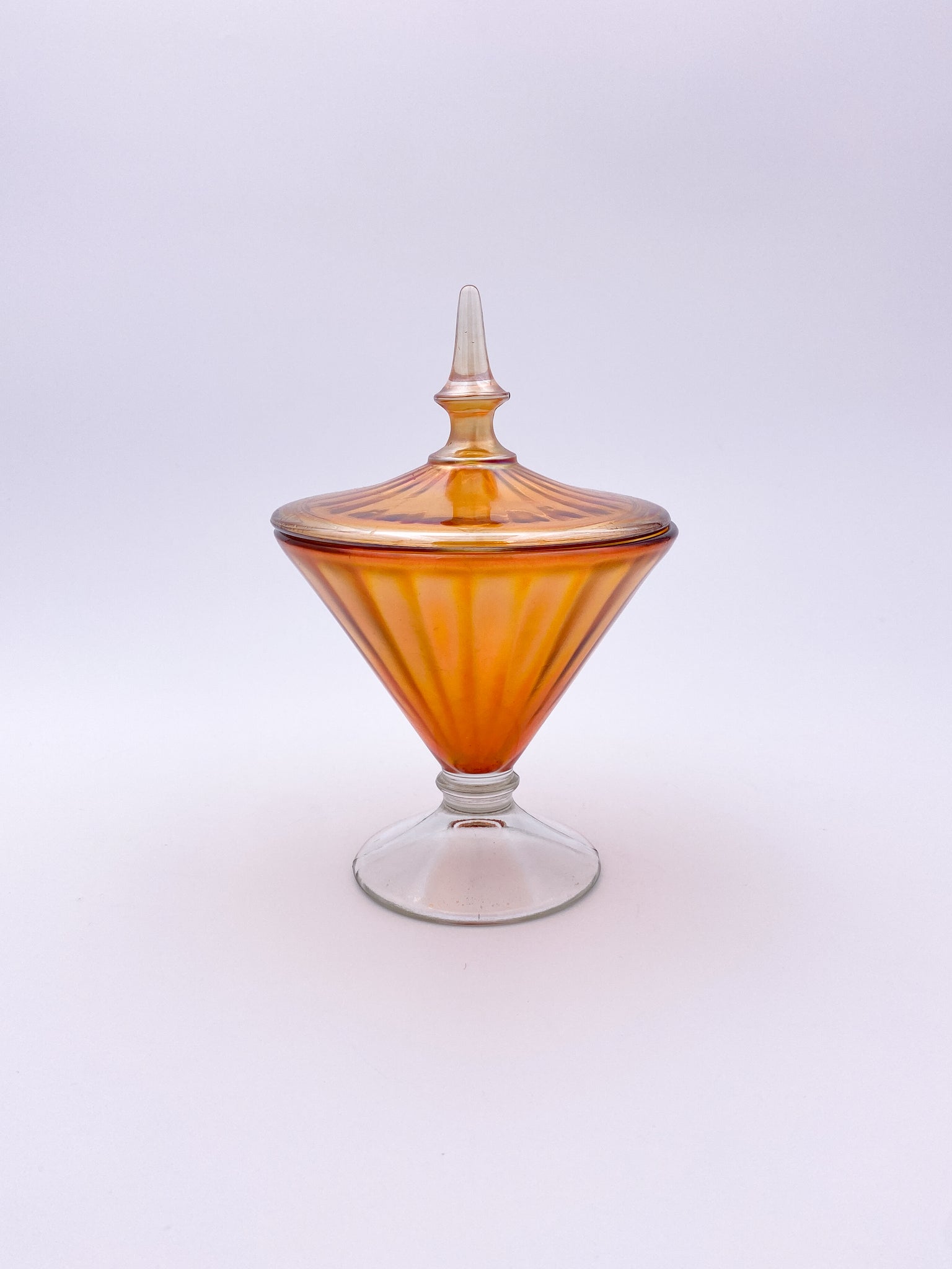 Carnival Glass Footed Jar