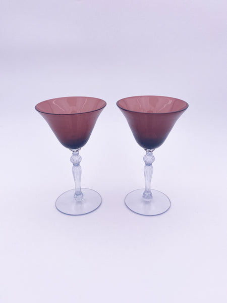 Set of 2 Decorated Stems Glasses