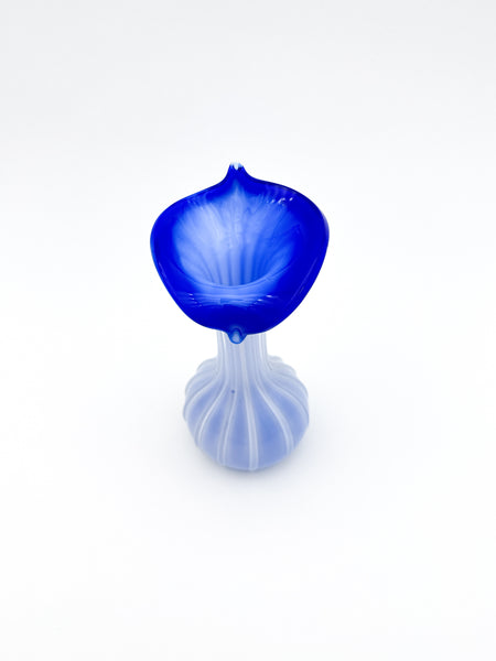 Blue Cased Glass Vase