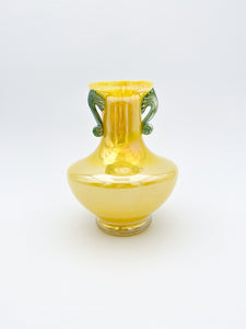 Yellow Iridescent Glass Vase