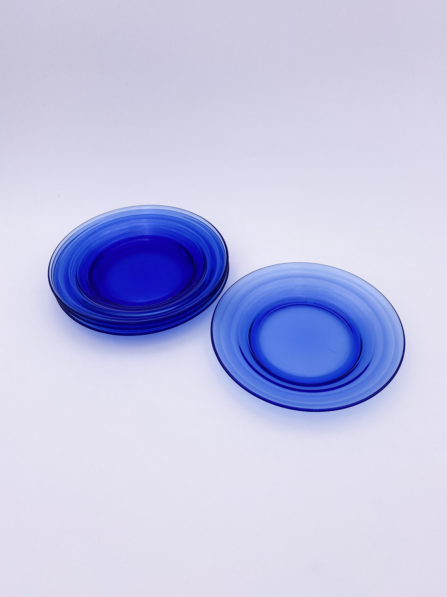 Cobalt Blue Ribbed Dessert Plate