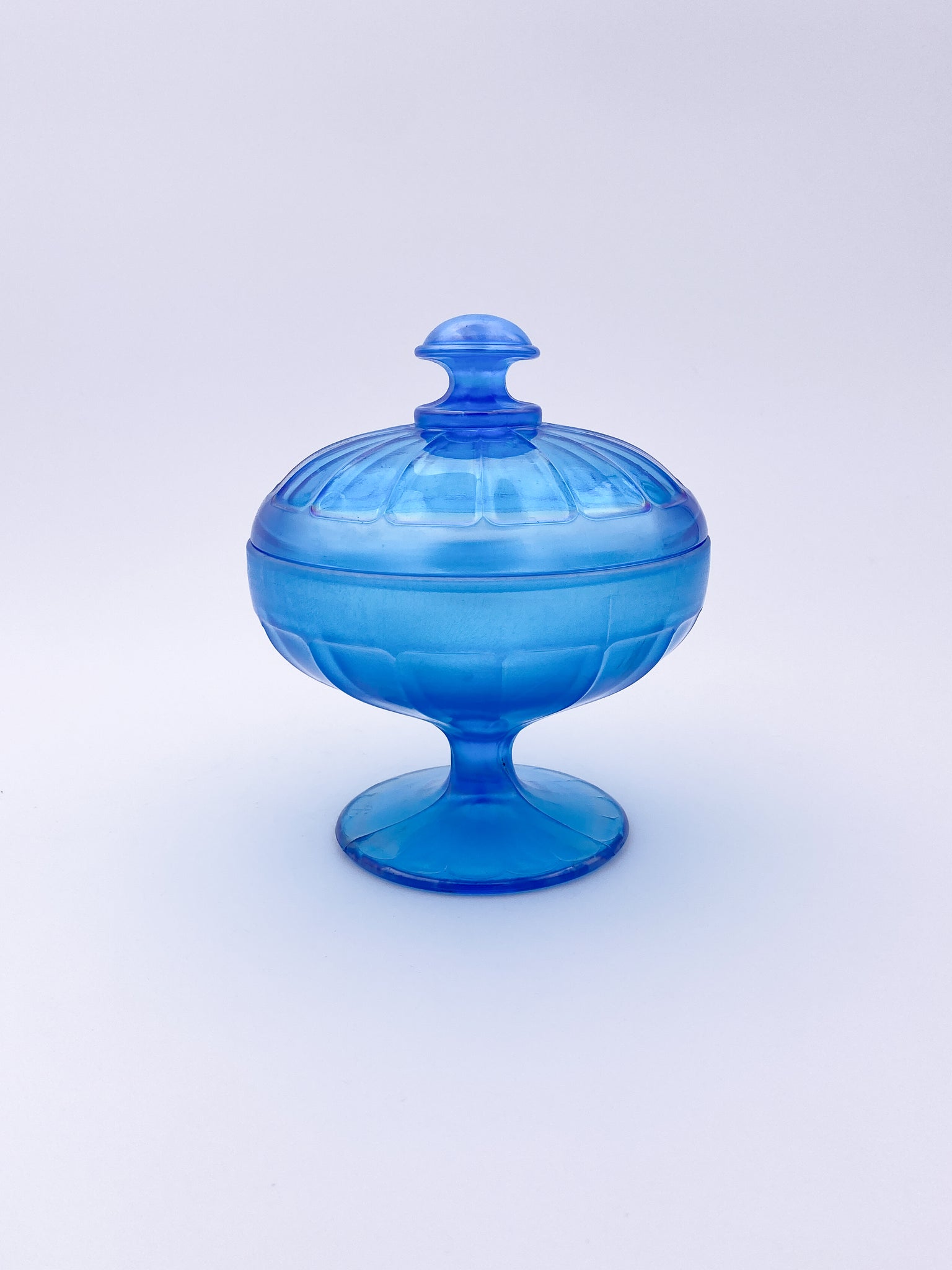 Iridescent Blue Footed Jar