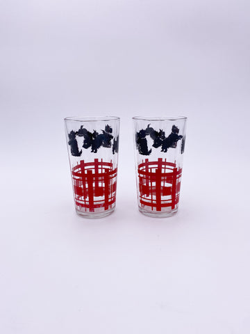 Set of 2 Scottie Dog Glass