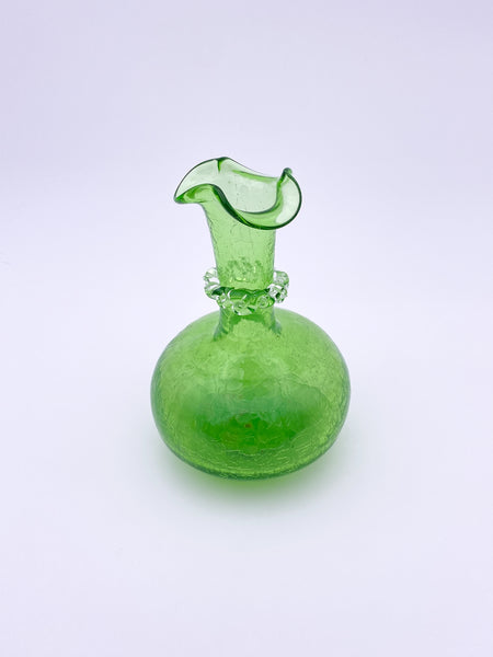 Green Crackle Glass Vase