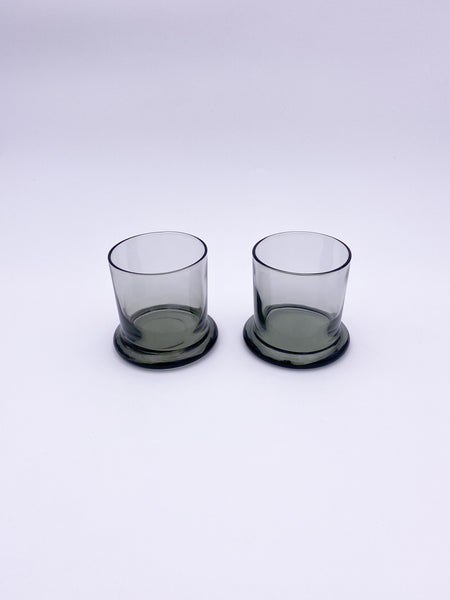 Set of 2 Smoke Grey Whiskey Glasses