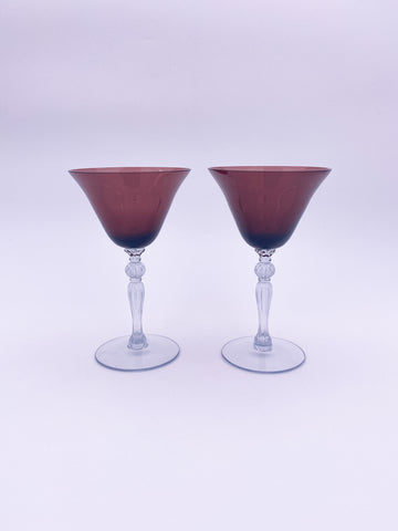 Set of 2 Decorated Stems Glasses