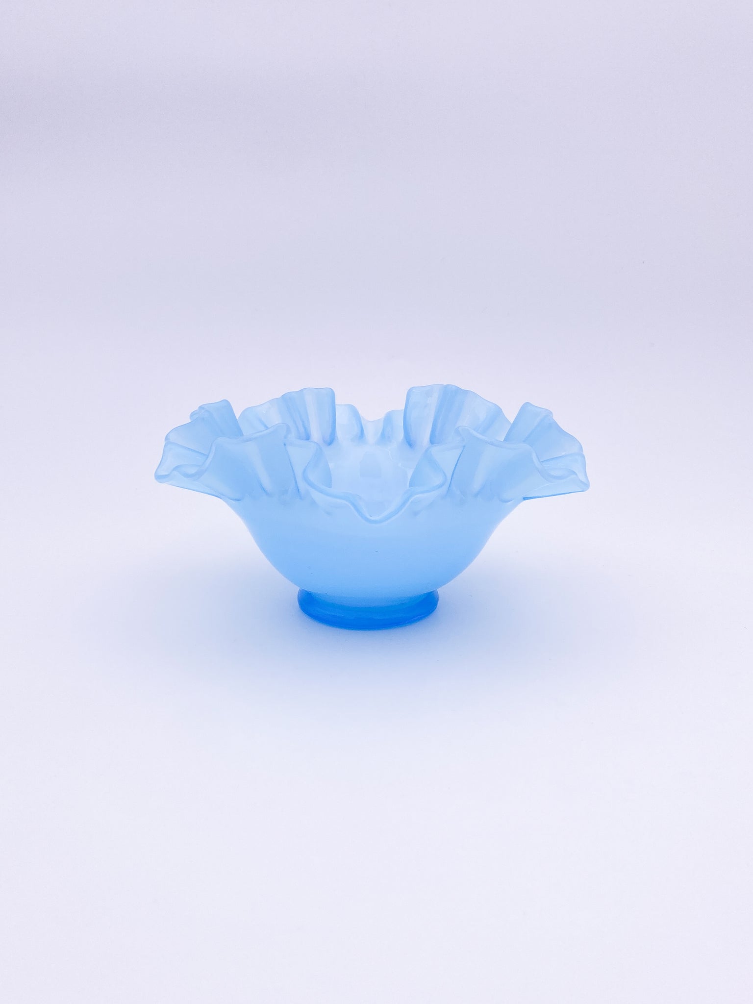 Light Blue Ruffled Bowl