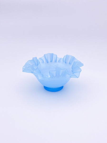 Light Blue Ruffled Bowl