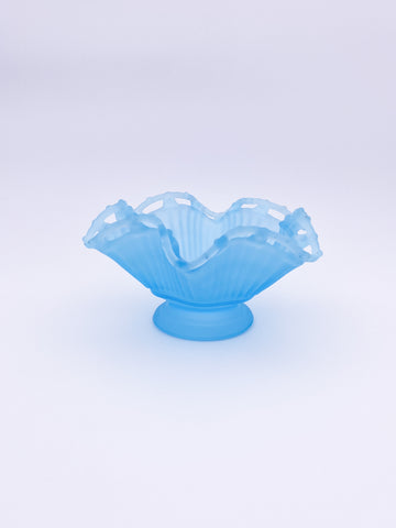 Satin Blue Ruffled Dish