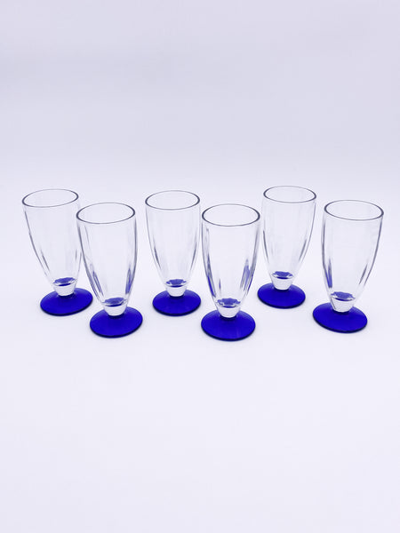 Set of 2 Footed Clear Glasses