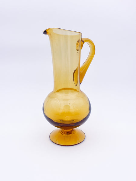 Tall Amber Glass Carafe
