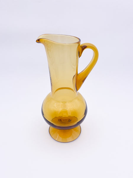 Tall Amber Glass Carafe