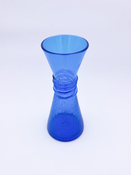 Blue Crackle Glass Vase