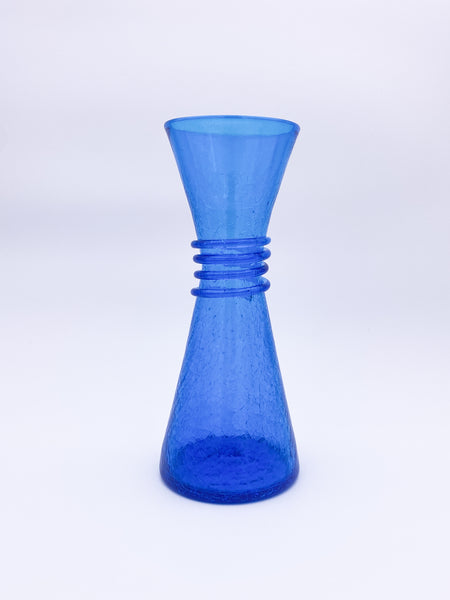 Blue Crackle Glass Vase