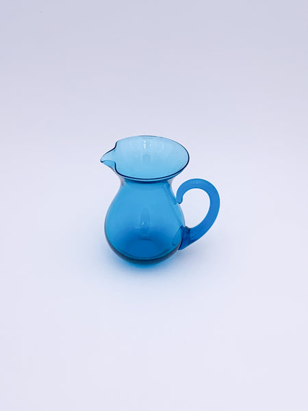 Small Peacock Blue Pitcher