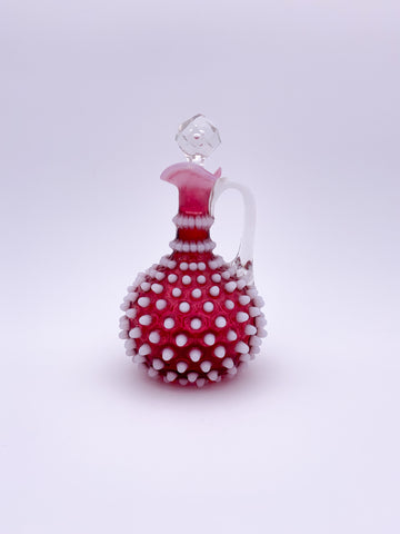 Hobnail Cranberry Cruet