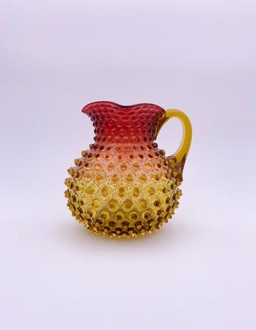 Large Hobnail Amberina Pitcher