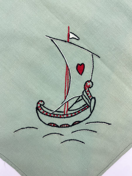 Embroidered Boats Tablecloth