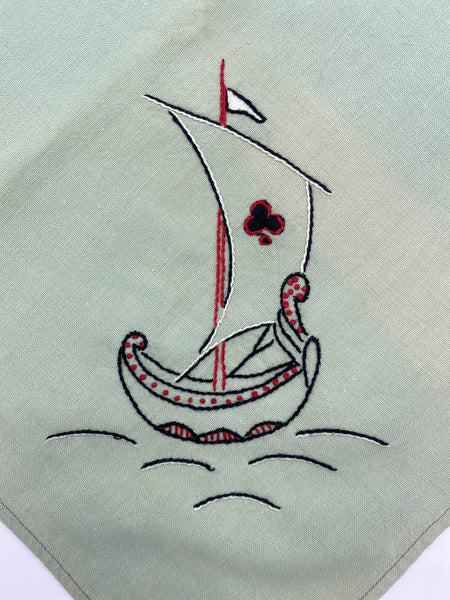 Embroidered Boats Tablecloth
