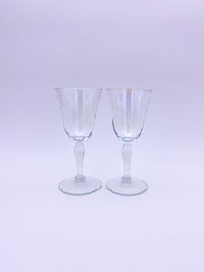 Set of 2 Small Iridescent Wine Glasses