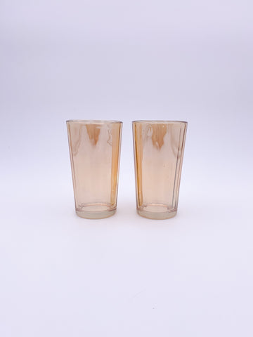 Set of 2 Iridescent Marigold Tumbler Glasses