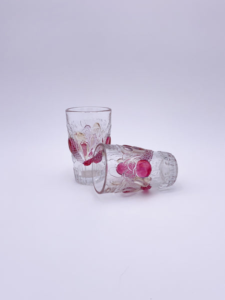 Set of 2 Colored Fruits Juice Glasses