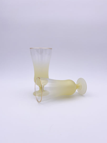 Set of 2 Frosted Yellow Cocktail Glasses