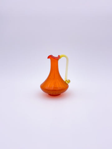 Small Crackle Glass Pitcher