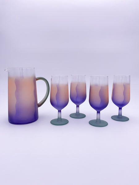 Blush & Purple Frosted Glass Set