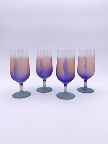 Blush & Purple Frosted Glass Set