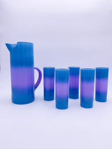 Aqua & Lavender Frosted Glass Set