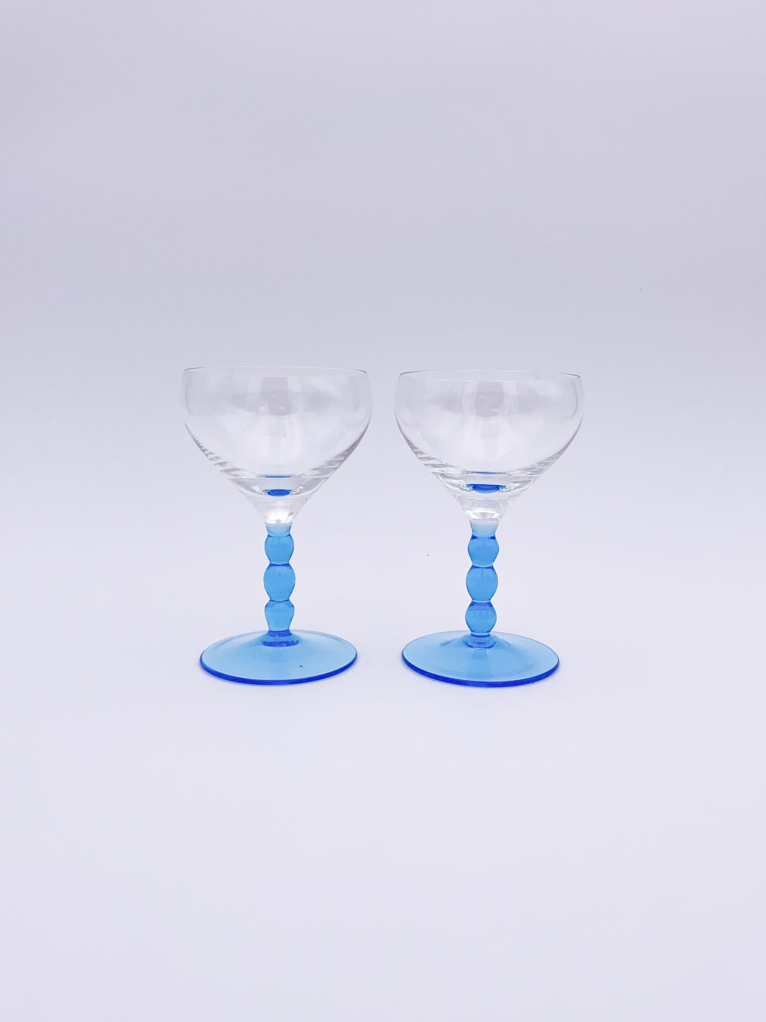 Set of 2 Ball Stem Crystal Wine Glasses
