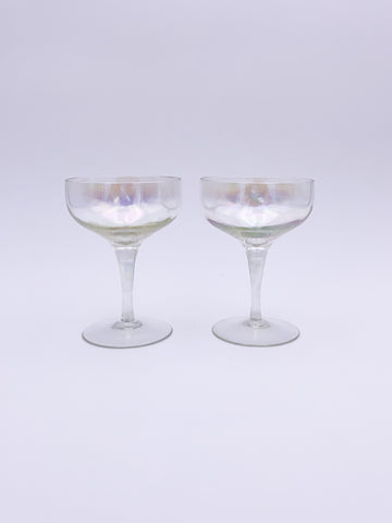 Set of 2 Iridescent Champagne Coupes