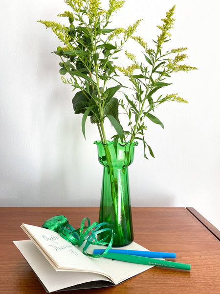 Green Ruffled Vase