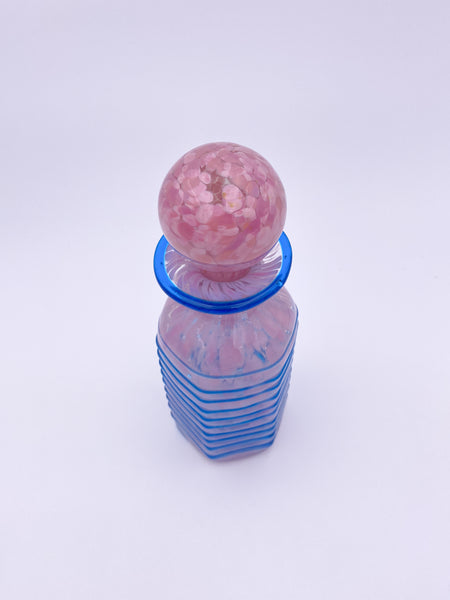 Pink Spatter Glass Bottle