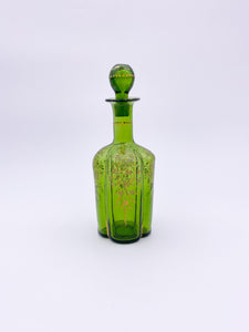 Green and Gold Embellished Glass Bottle