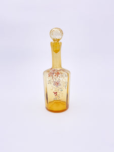 Amber Enameled Glass Bottle