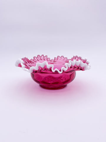 Crimped Cranberry Bowl