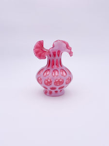 Ruffled Opalescent Glass Vase