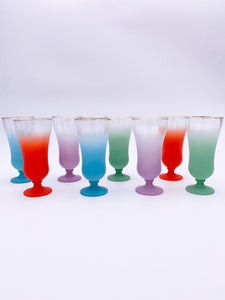 Multicolor Frosted Cocktail Glasses Set