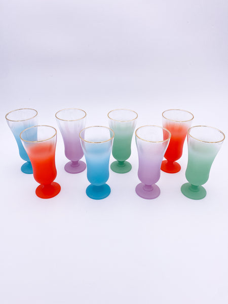 Multicolor Frosted Cocktail Glasses Set