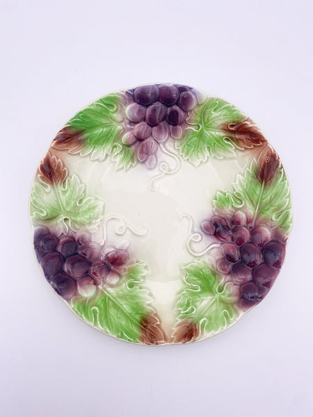 Grapevines Majolica Dessert Plate