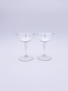 Set of 2 Iridescent Champagne Coupes