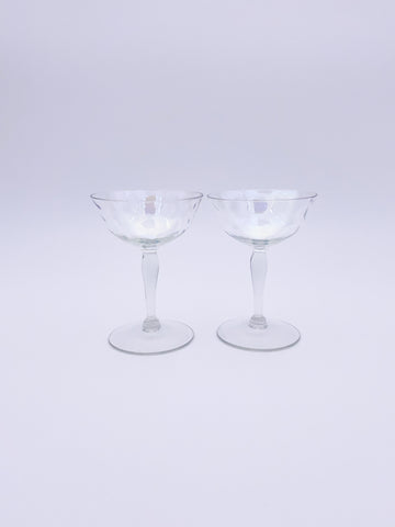 Set of 2 Iridescent Champagne Coupes