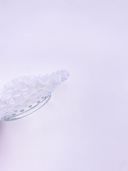 Opalescent Hobnail Glass Dish