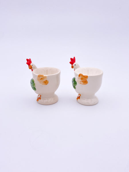 Rooster Egg Cups Pair