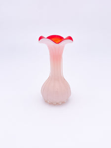 Ribbed Cased Glass Vase