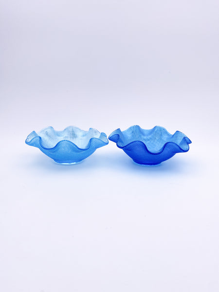 Waffle Glass Bowl Pair