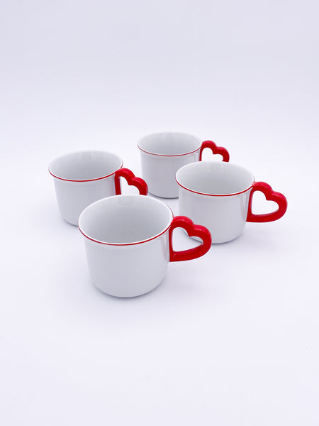 Set of 2 Heart Handle Mug