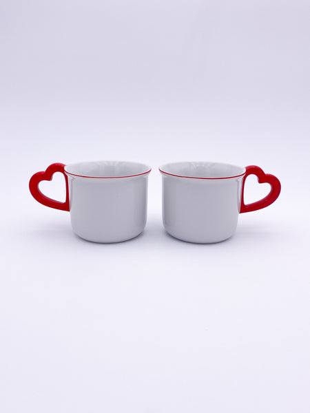 Set of 2 Heart Handle Mug